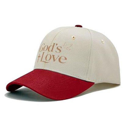 God's Love Bible Verse Christian Religious Graphic for Women Aesthetic Washed Distressed Baseball Cap