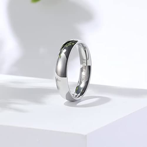 King Will 316L Wedding Band for Men Women, 4-8mm I LOVE YOU Dome Size 4-15 - color: A-Sliver-Plated-5mm