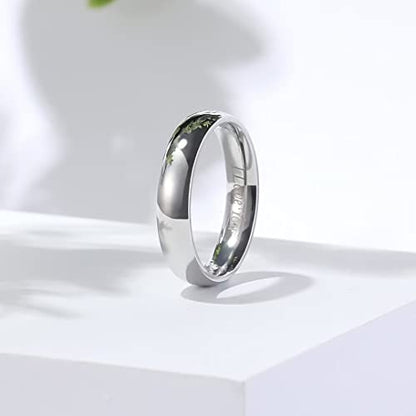 King Will 316L Wedding Band for Men Women, 4-8mm I LOVE YOU Dome Size 4-15 - color: A-Sliver-Plated-5mm