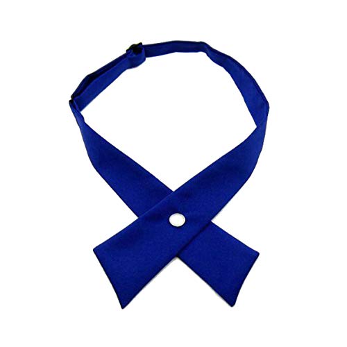 Tie for Men Women Adjustable Criss-Cross Bowtie School Uniform Pre Tied Bows for Girls Neck Tie Accessories bowtie03 - color: Royal Blue