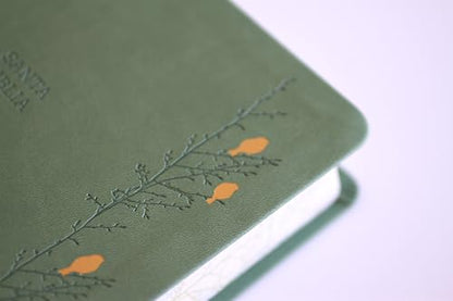 Biblia RVR 1960 Letra gigante símil piel verde con pájaros (Edición cantos pintados) / Spanish Bible RVR 1960 Giant Print Handy Size Leathersoft Green (Spanish Edition)