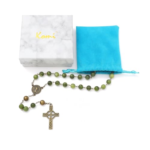 KOMI 8mm Natural Stone Beads Rosary Necklace Rosarios Catolicos Para Mujer Catholic Rosary Beads for Women Christian Gifts - style: Rosary-3