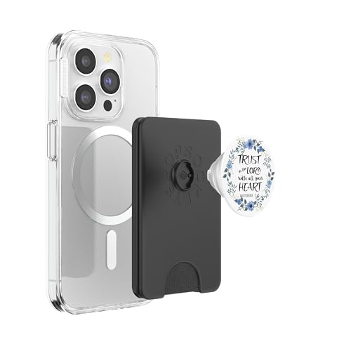 Adorable Floral Christian Scripture Bible Verse Faith&Trust PopSockets PopWallet for MagSafe - style: Magnetic PopWallet