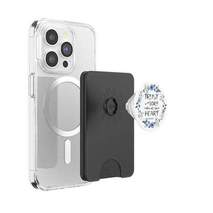 Adorable Floral Christian Scripture Bible Verse Faith&Trust PopSockets PopWallet for MagSafe - style: Magnetic PopWallet