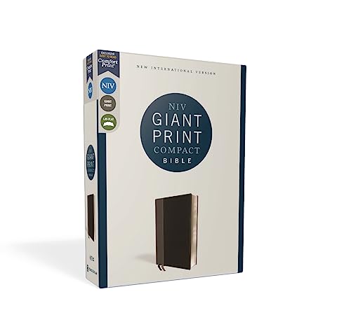 NIV, Giant Print Compact Bible, Leathersoft, Black, Red Letter, Comfort Print