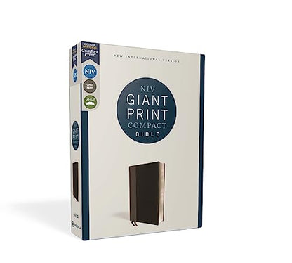 NIV, Giant Print Compact Bible, Leathersoft, Black, Red Letter, Comfort Print