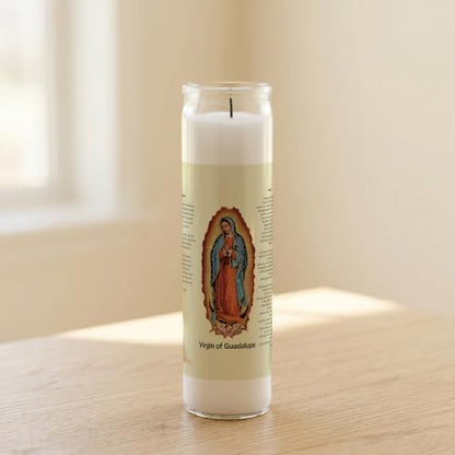 Virgin of Guadalupe Prayer Candle, 3 Pack, Glass Jar, Devotional Candle