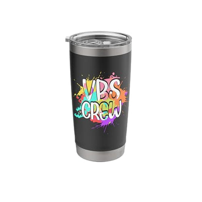 I Love VBS Crew Vacation Bible School Paint Splatter Stainless Steel Insulated Tumbler