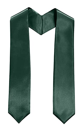 MyGradDay Plain Graduation Stole Colorful Stole for Adult Length 60",Rich in Color - color: Forest Green