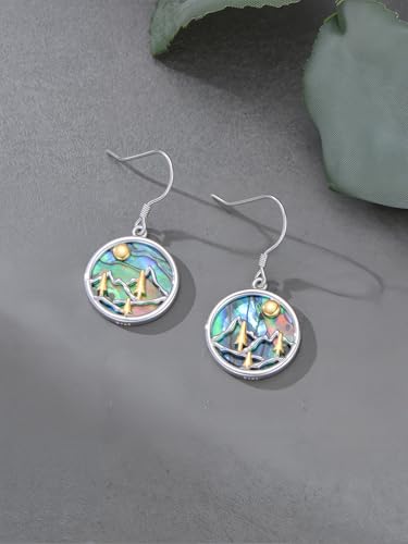 Dorunmo 925 Sterling Silver Mustard Seeds Dangle Earrings for Women Mountains Earrings Hypoallergenic Christmas Jewelry Gifts for Women - style: Mountains-01