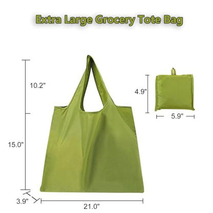 Reusable Shopping Bags - Foldable Extra Large Waterproof Grocery Tote Bag, Washable 55LBS Shoulder Bag