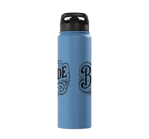 Elegant Bride Calligraphy Future Mrs. Wedding Design Stainless Steel Insulated Water Bottle - color: Light Blue