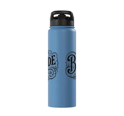 Elegant Bride Calligraphy Future Mrs. Wedding Design Stainless Steel Insulated Water Bottle - color: Light Blue
