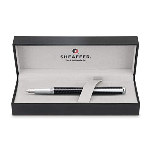 Sheaffer Intensity Carbon Fiber Fountain Pen with Chrome-Plated Trim and Fine Nib - color: Carbon Fiber, style: Fountain Pen, Fine Nib
