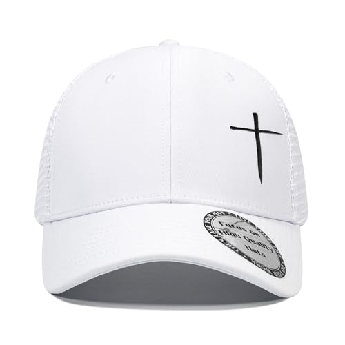Christian Hats for Men Women,Jesus Cross Hat Christian Religious Gifts for Birthday/Christmas - color: 52.white-01