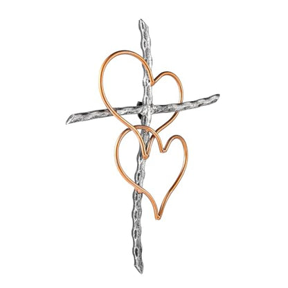 Wall Cross Heart Metal Crosses Religious Wall Art for Wall Hanging