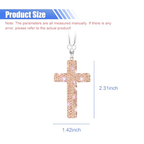 ZIMISI Bling Cross Car Hanging Ornament (Champagne) - color: Champagne