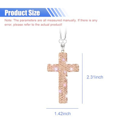 ZIMISI Bling Cross Car Hanging Ornament (Champagne) - color: Champagne