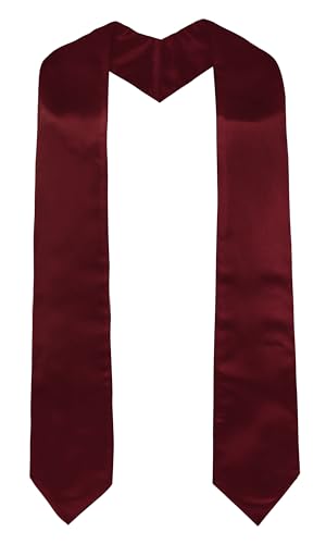 GraduatePro Plain Graduation Stole for Unisex Adults Sash 60"/72" Long 16 Colors - color: Maroon, size: 60
