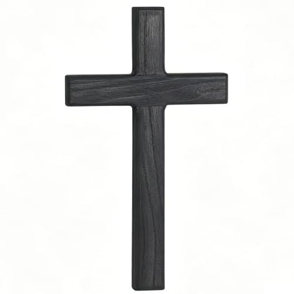 Uoymual 1PC Wooden Cross for Wall, 11" Black Cross Rustic Wood Hanging