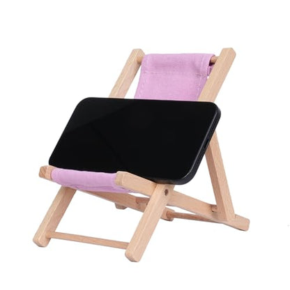 Foldable Wooden Cell Phone Stand, Phone Holder for Desk - color: Light Purple