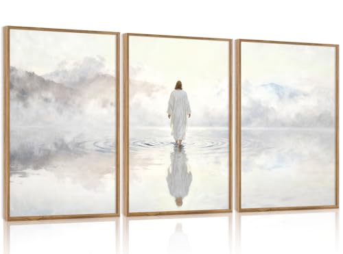IARTTOP Christian Jesus Wall Art Abstract Jesus Walking on Water Wall Decor - color: Jesus Christian Canvas Wall Art, size: 24"L x 36"W