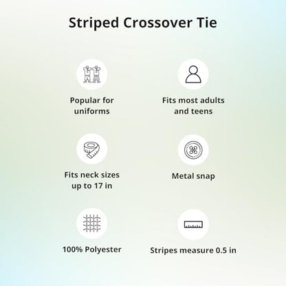 tiemart Crossover Tie - color: Golden Champagne and Black Striped
