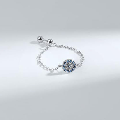 925 Sterling Silver Adjustable Link Chain Rings for Women Daughter - color: Style 7-Silver