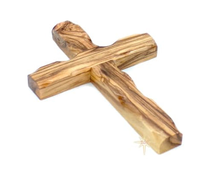 Wall Cross, Wooden Crosses from Bethlehem, Holy Land. Olive Wood Crucifix. Hanging Home Decor. Religious Gift for Godparents, Grandchildren, Kids Room Cross, New House, Christmas and Easter Gifts, - size: 4.5"L x 3"W