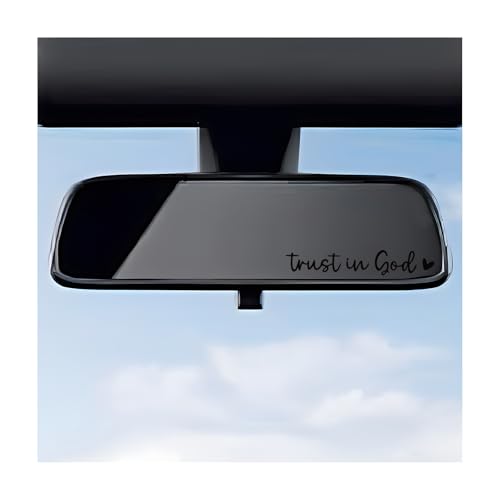 DXNQ 4PCS Trust in God Rearview Mirror Decals, Automotive Vinyl Rear View Mirror Decorative Stickers, Waterproof Trust in God Stickers for Car Truck Laptop, Car Accessories (Black) - color: Black, size: 4PCS