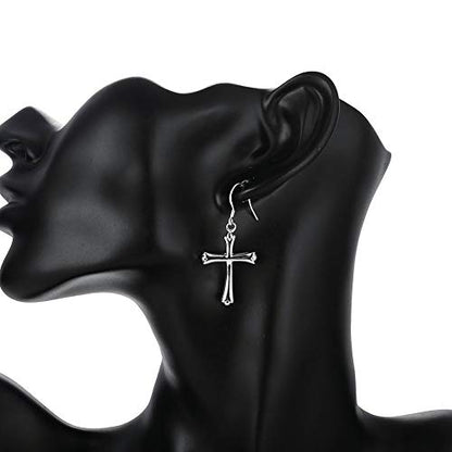 Light Weight Cross Drop Dangle Earrings Sterling Silver Plated Fashion Earring Dangles for Women