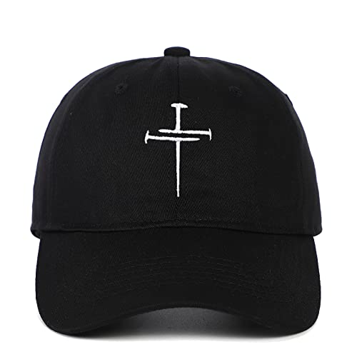 Quanhaigou Baseball Cap Dad Hat Adjustable Fashion Hats for Men Women Polo Trucker Unisex Style Headwear - color: Black White Cross