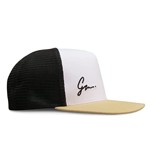 Grace Folly Trucker Hat for Men & Women. Snapback Mesh Caps - color: White & Sand