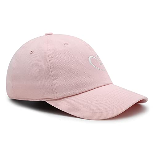 JPAK Heart and Cross Premium Dad Hat Embroidered Cotton Baseball Cap Christian Faith - color: Light Pink
