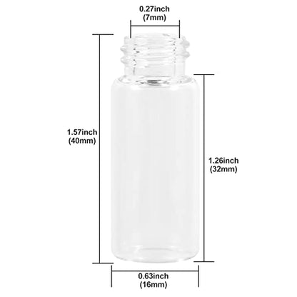 12PCS 4ml Clear Glass Small Vials with Screw Caps & Plastic Stoppers - size: 4ml