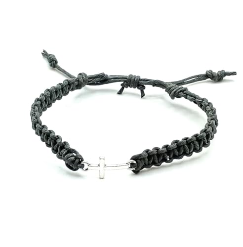 Cross Hemp Bracelet - color: Grey