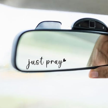 Just Pray Jesus Car Sticker, Christian Rearview Decal - color: Just Pray