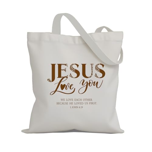 Christian Canvas Tote Bag,Christian Bags For Women. - color: White Christian Totebag-4