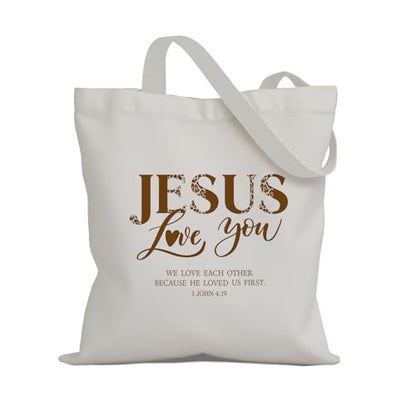 Christian Canvas Tote Bag,Christian Bags For Women. - color: White Christian Totebag-4