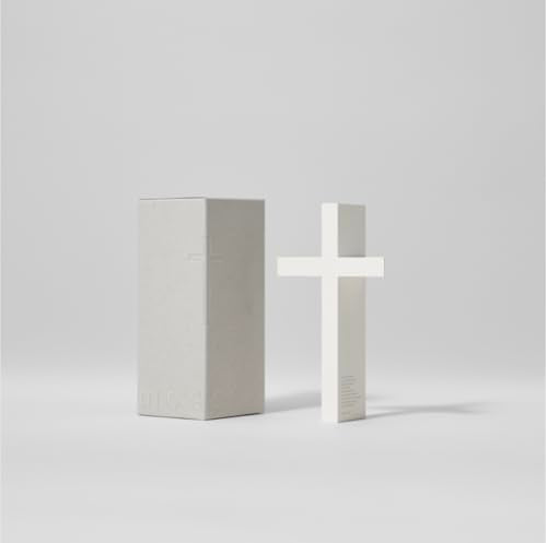 mosery 4-Pack Corner-Attached White Cross - 5.9 Inch Daily Jesus Reminder, Magnetic Holy Cross for Home Decor & Church, Damage-Free Spiritual Gift