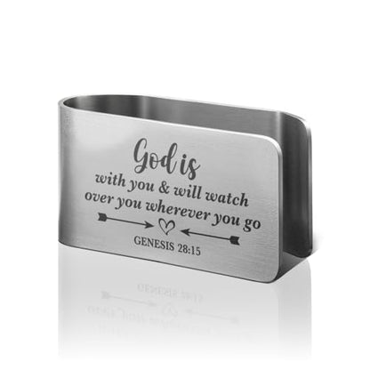 Genesis 28:15 Car Visor Clip, Christian Car Accessories for Men - color: Silver29