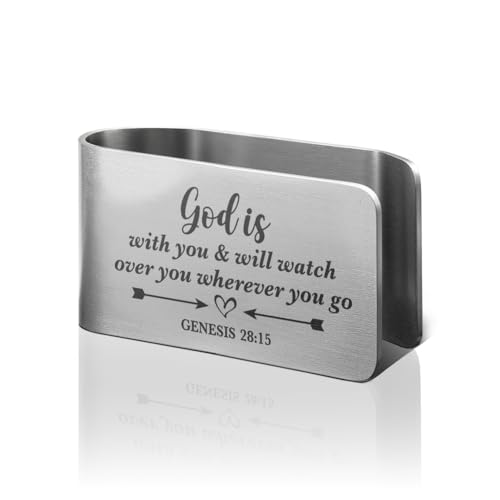 Genesis 28:15 Car Visor Clip, Christian Car Accessories for Men - color: Silver29