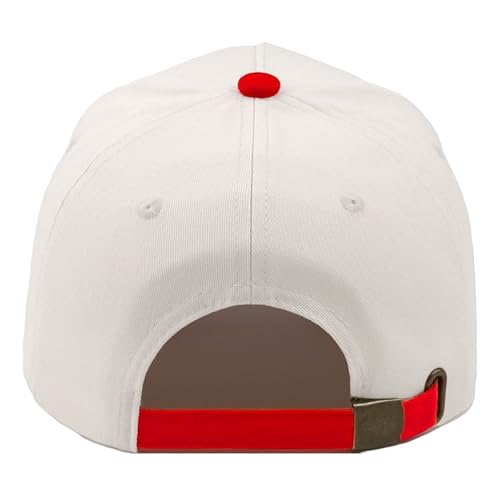 Embroidered Christian Two-Tone Baseball Cap for Men & Women, Adjustable Dad Hat Christmas Easter Gift - color: Jesus 3 Nail Cross Shape, Red/Beige