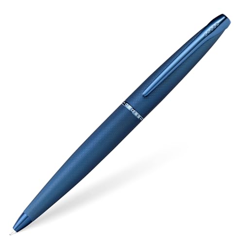 Cross ATX Sandblasted Dark Blue Ballpoint Pen, Medium Point, Black Ink - color: Sandblasted Dark Blue