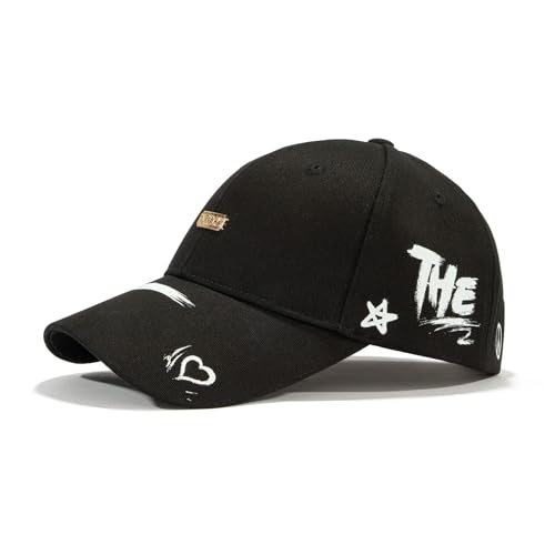 Baseball Cap for Women Men - Adjustable Size Hat - color: Black