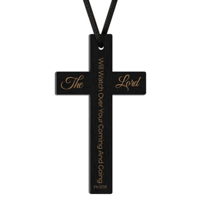Psalm 121:8 Cross Car Ornament, Christian Bible Verse Gift - color: Psalm 121:8
