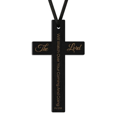 Psalm 121:8 Cross Car Ornament, Christian Bible Verse Gift - color: Psalm 121:8