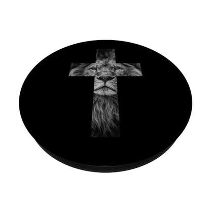 Lion Cross King Lord Jesus Bible Judah PopSockets Adhesive PopGrip - style: Adhesive PopGrip
