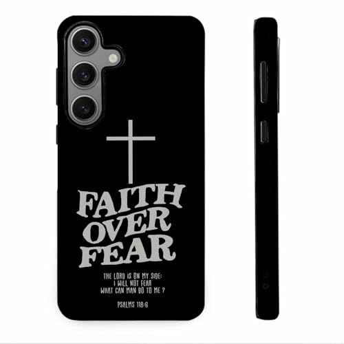 Christian Cross Faith Bible Verses Black Phone Case for Samsung Galaxy A15 5G, Shockproof Soft TPU & Hard PC Hybrid 2-Layer Protective Phone Cover for Boys Men Girls Women - color: Black, size: Galaxy A15