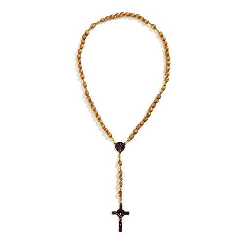 KOMI Handmade Wooden Catholic Rosaries, Rosary Beads Necklace Wood Christian Prayer Beads Catholic Christian Gift - style: Rosary#2